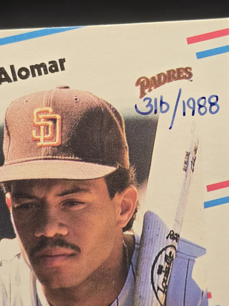 Roberto Alomar Autograph Fleer Baseball Card /1988 COA - photo 3