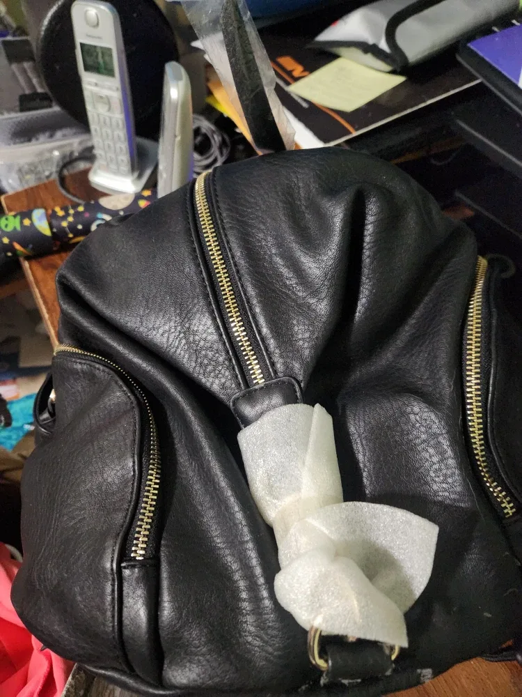 Black Leather Backpack