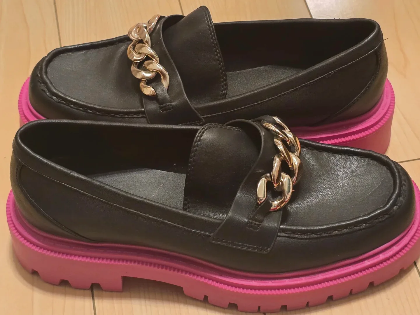 ALDO Black Loafers with Chain Detail image indicator(3)