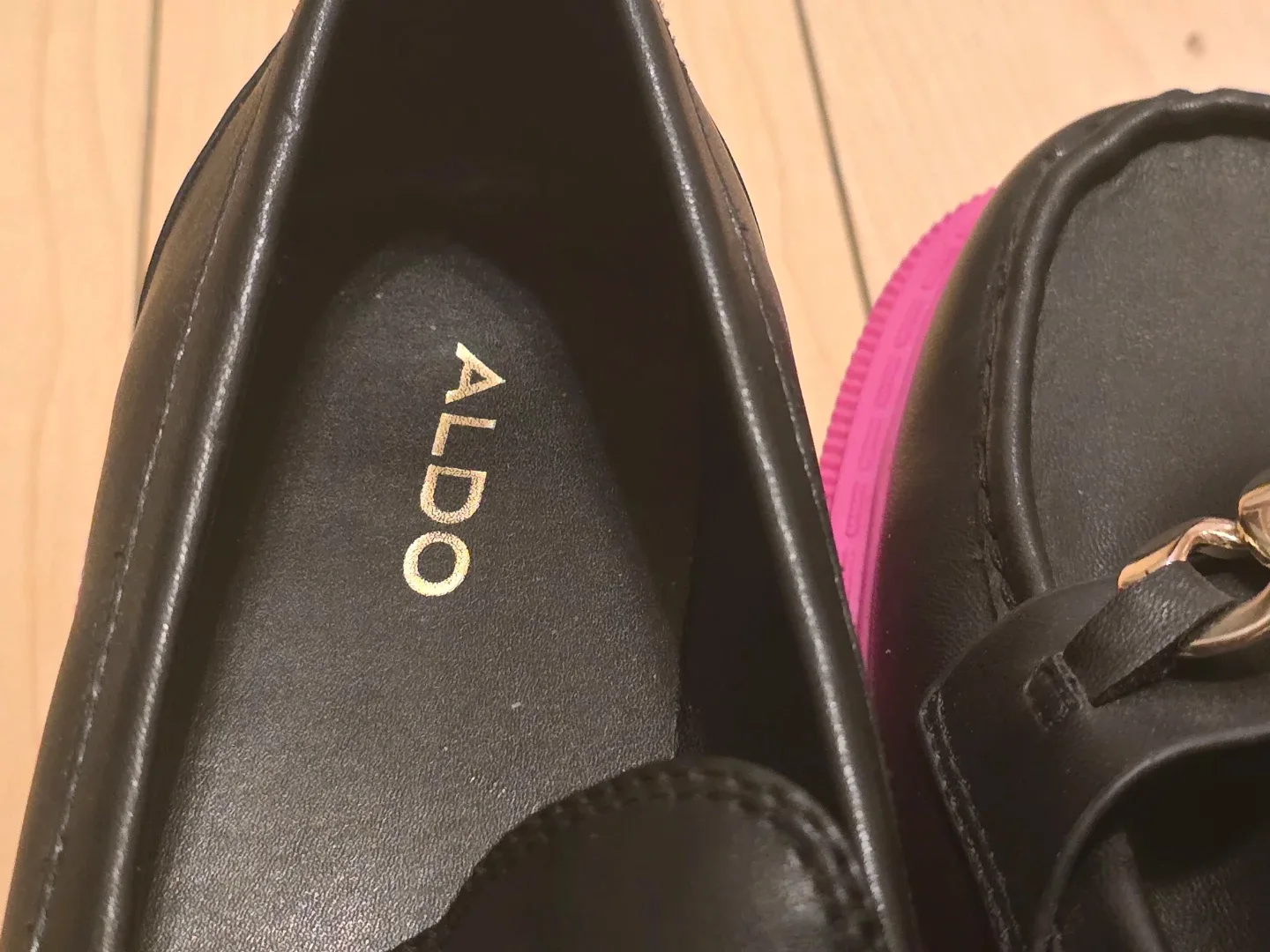 ALDO Black Loafers with Chain Detail image indicator(4)