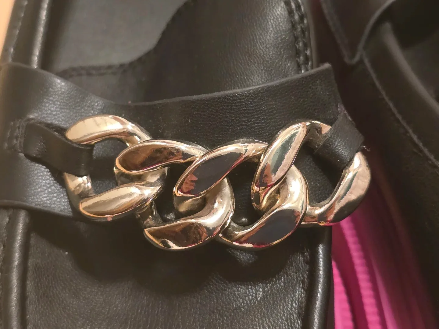 ALDO Black Loafers with Chain Detail image indicator(5)