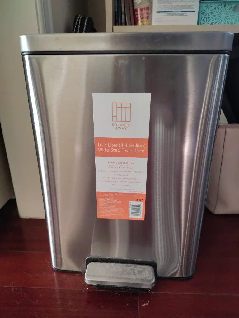 Squared Away 4.4 Gallon Wide Step Trash Can
