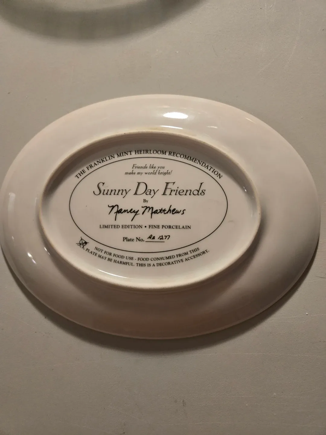 Franklin Mint Sunny Day Friends Decorative Plate image indicator(2)