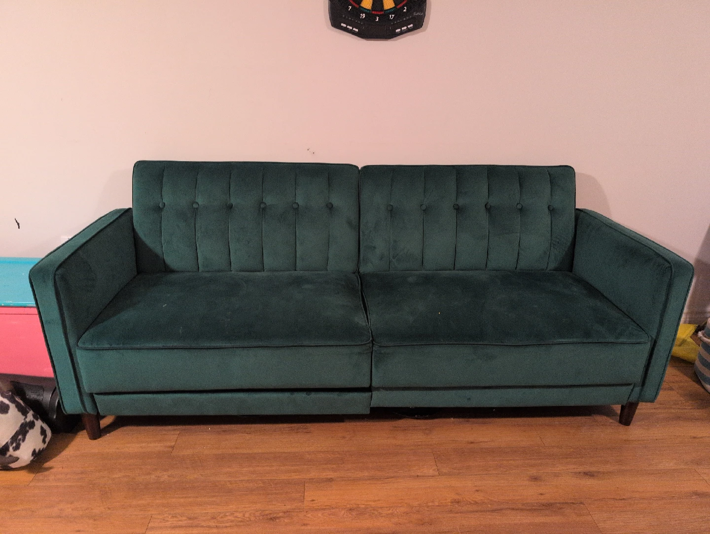 Green Velvet Convertible Sofa