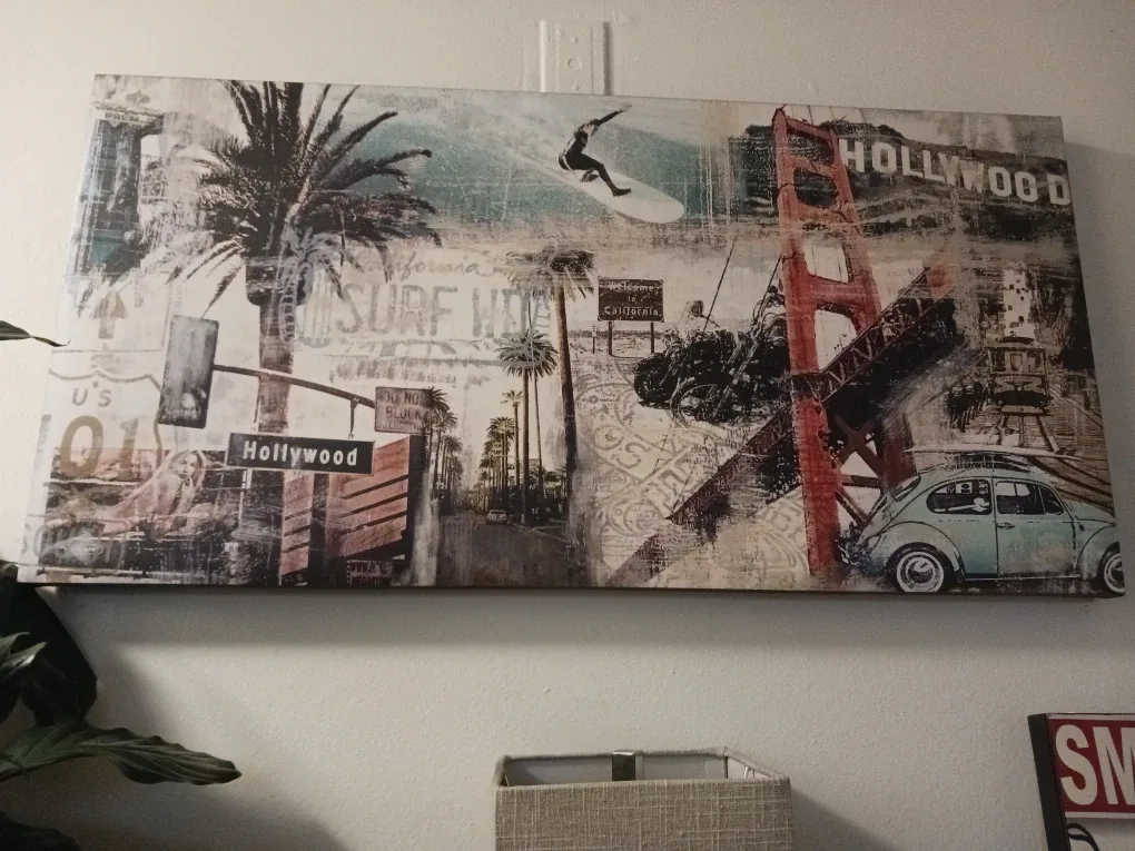 Hollywood/Golden Gate Bridge Canvas Wall Art