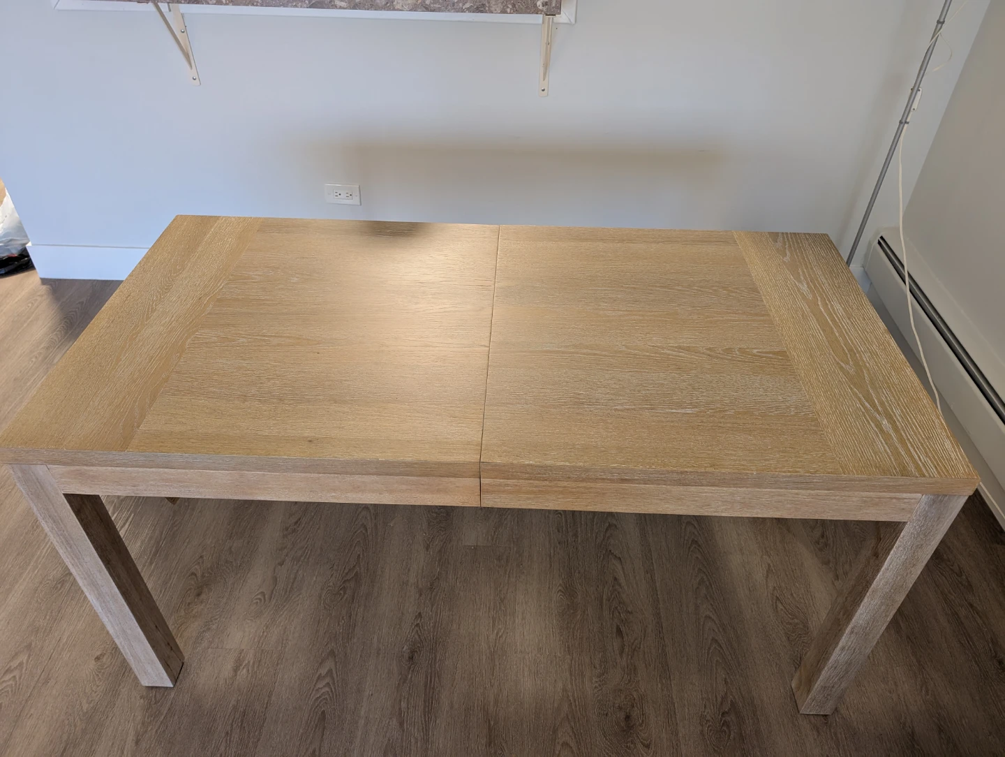 Dining Table with 4 Chairs - Light Wood Table & Blue Chairs - photo 3