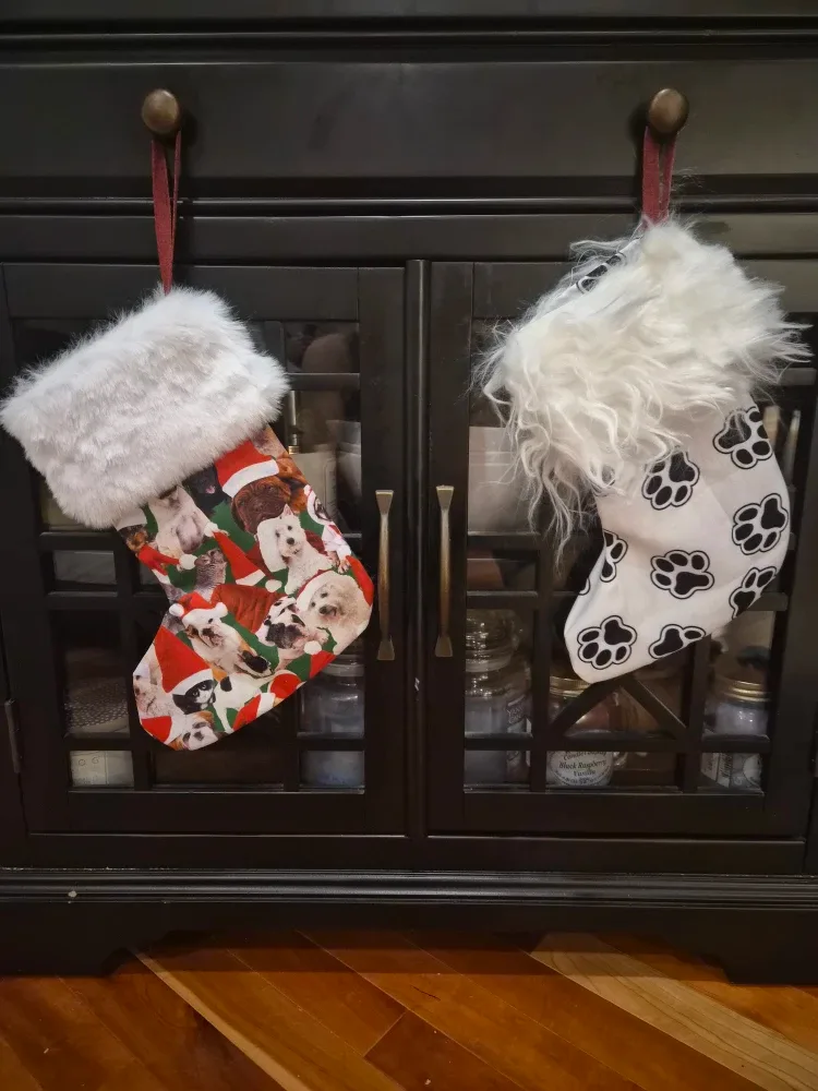 Dog and Paw Print Christmas Stockings