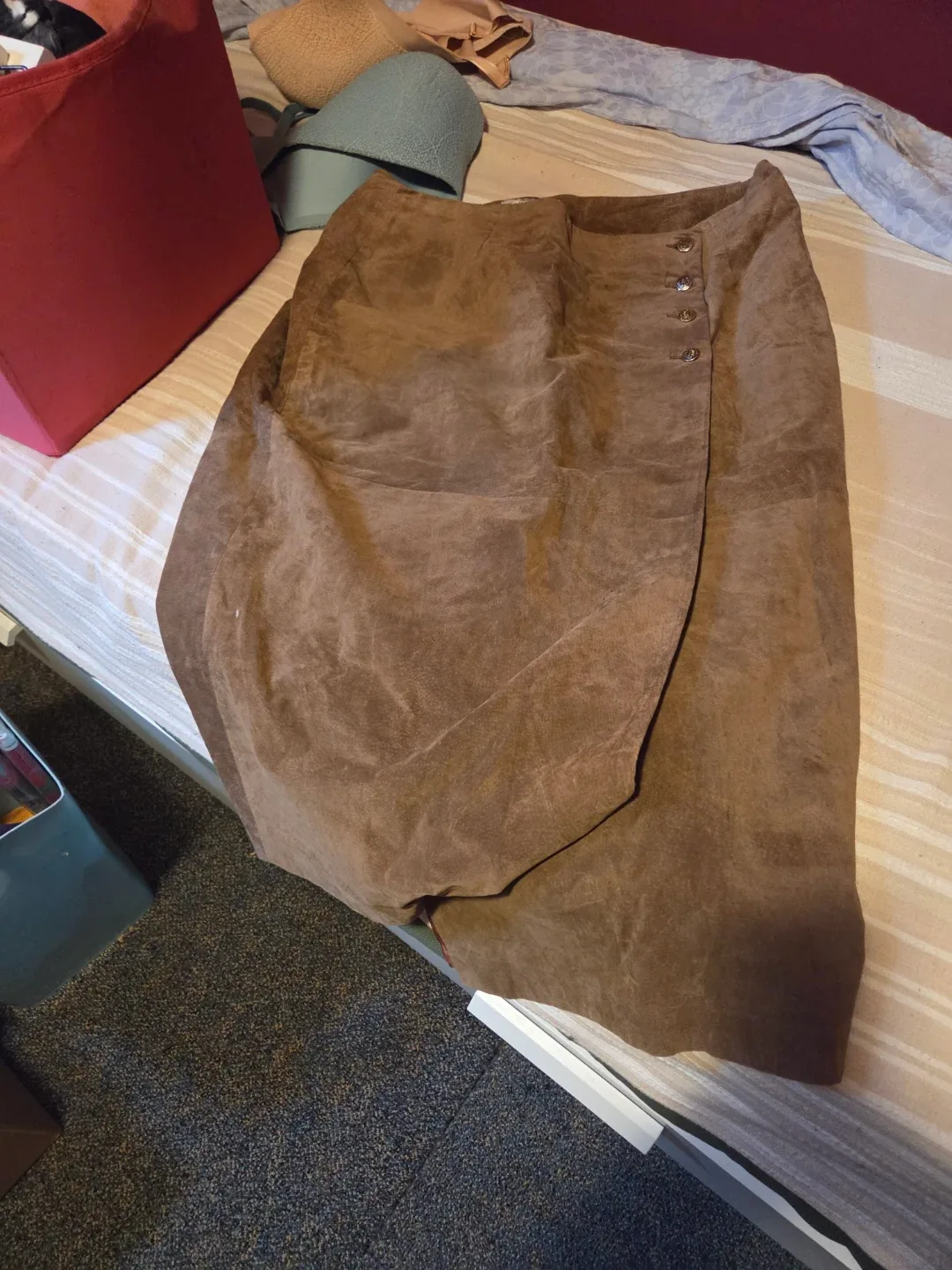 Antels Brown Leather Skirt