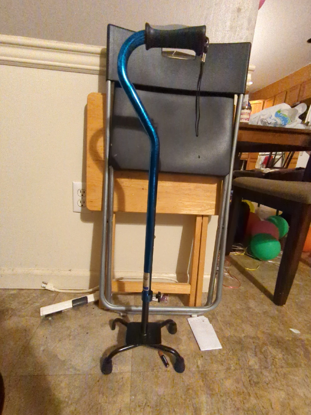 Lighthouse Medical Blue Adjustable Quad Cane