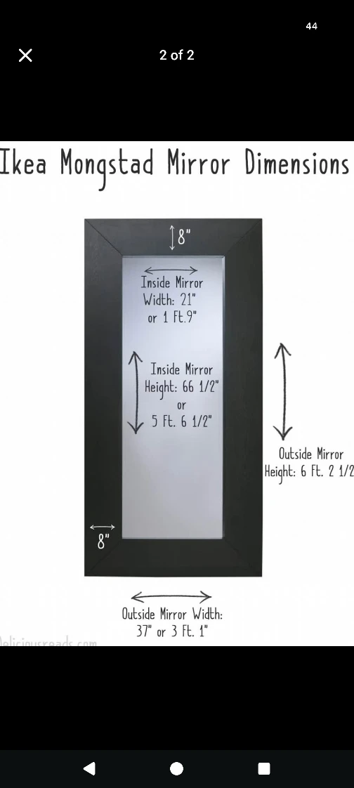 Black Framed Full Length Mirror - photo 2