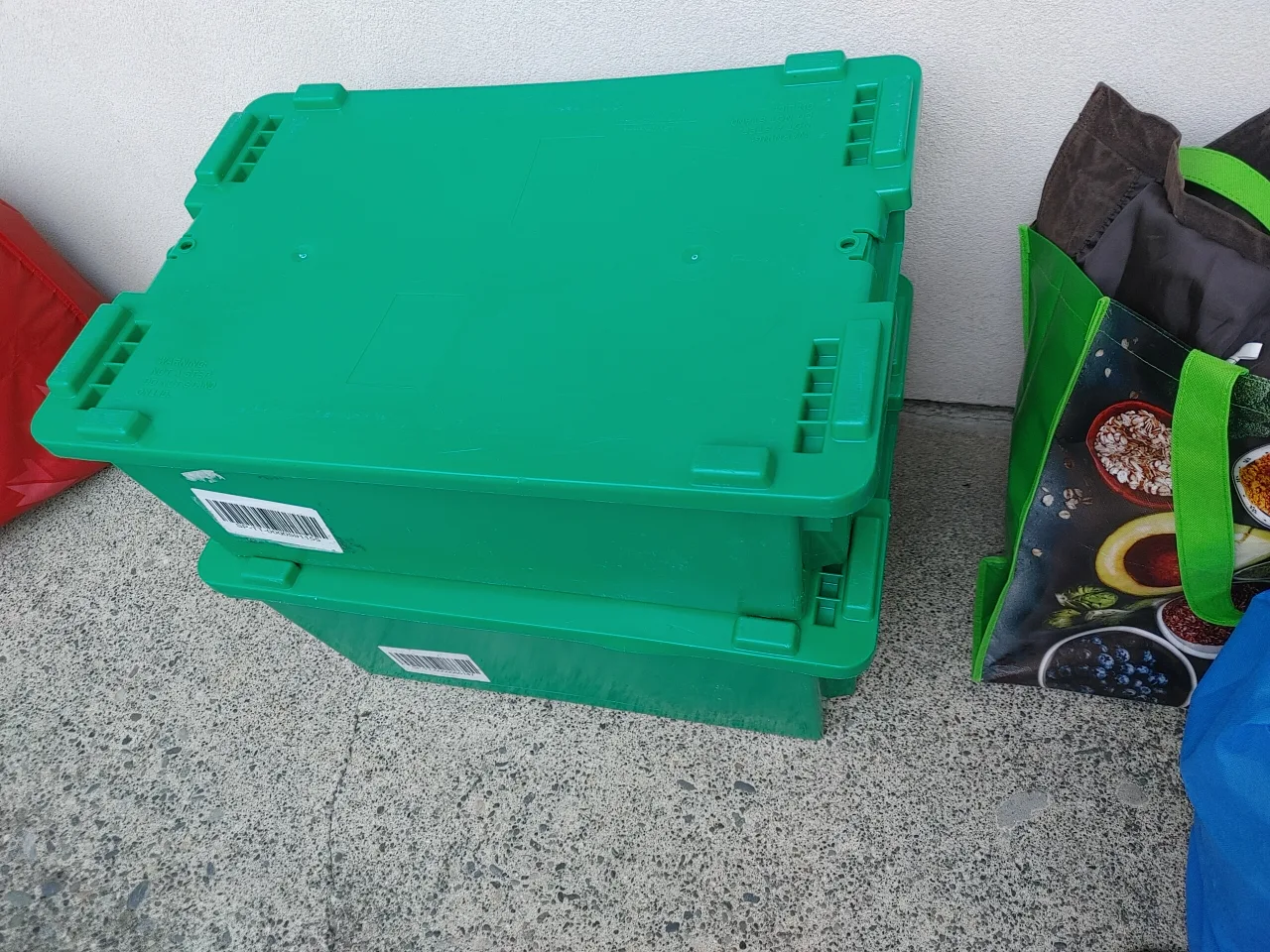 Green Plastic Storage Bins $10 each