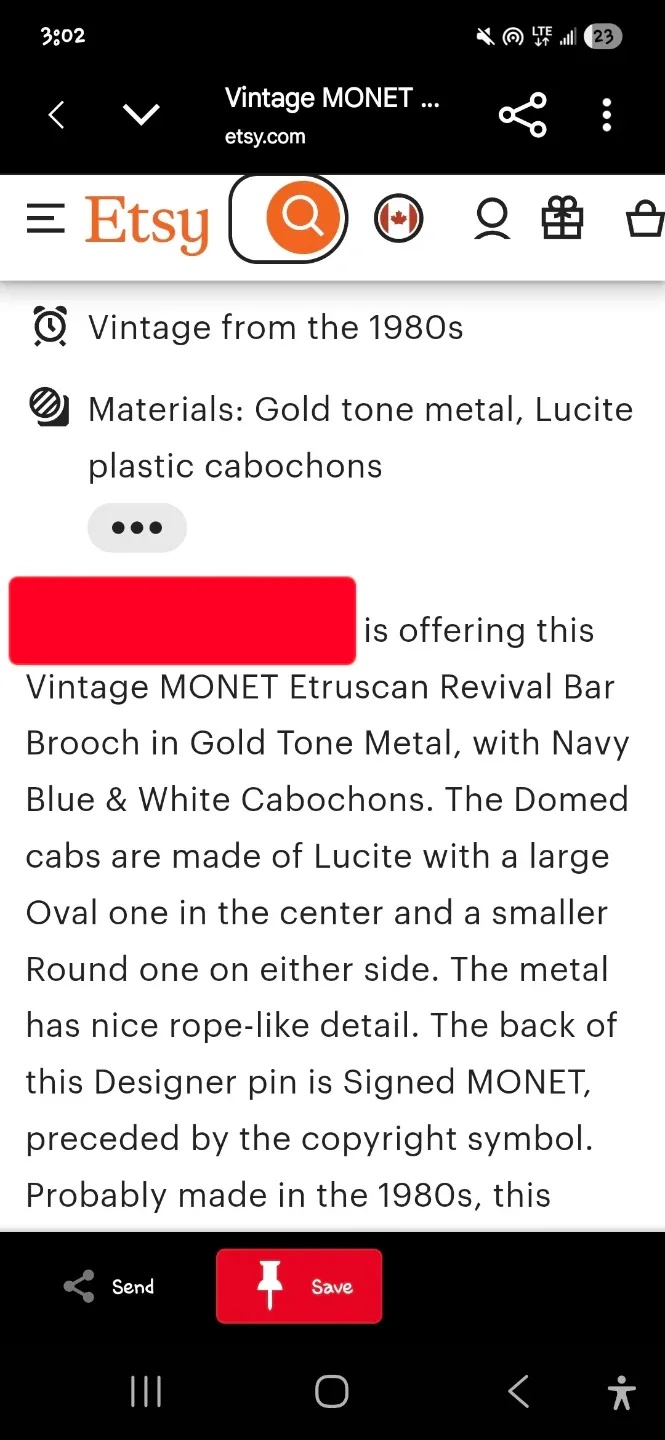 Vintage MONET Etruscan Revival Brooch image indicator(3)