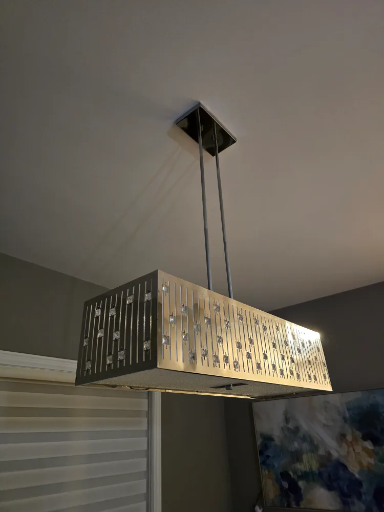 Modern Chrome & Crystal Pendant Light Fixture image indicator(2)