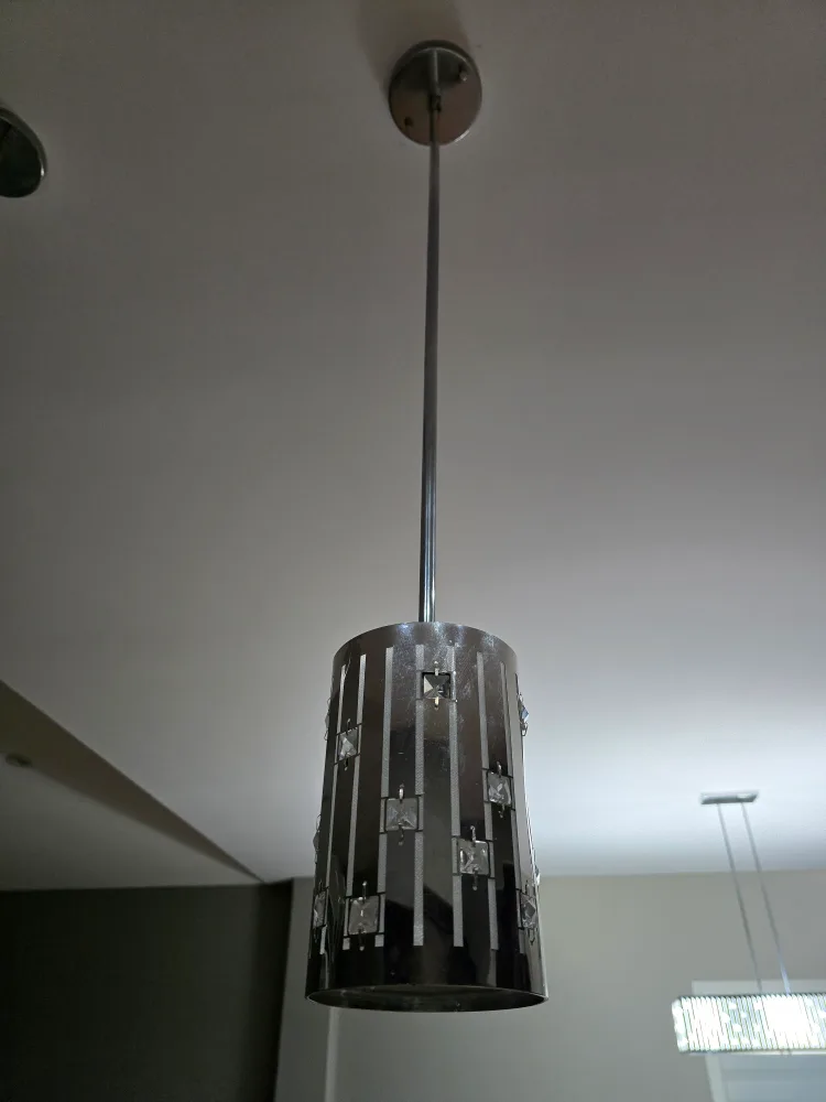 Modern Chrome & Crystal Pendant Light Fixture image indicator(5)