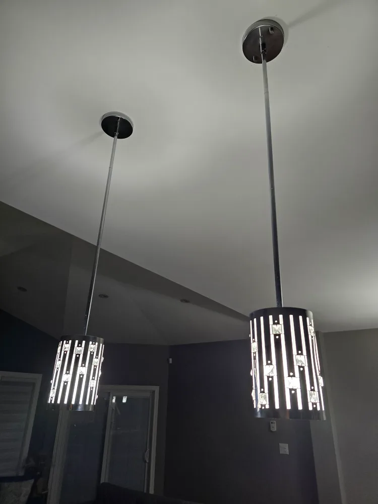 Modern Chrome & Crystal Pendant Light Fixture image indicator(6)
