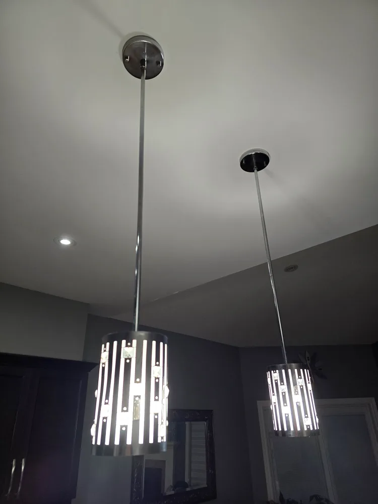 Modern Chrome & Crystal Pendant Light Fixture image indicator(7)