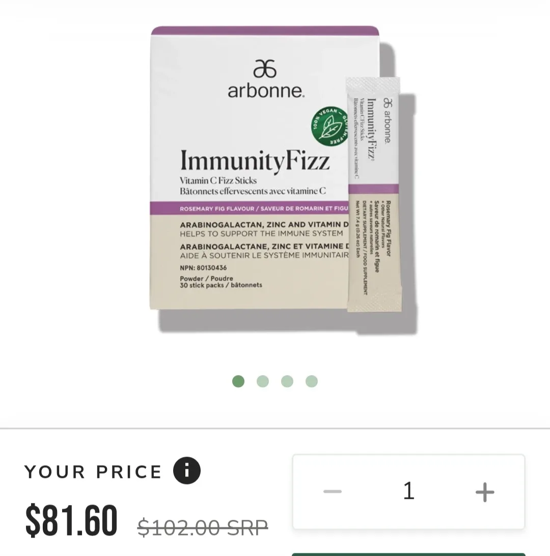 Arbonne Immunity Fizz Vitamin C Sticks - Rosemary Fig