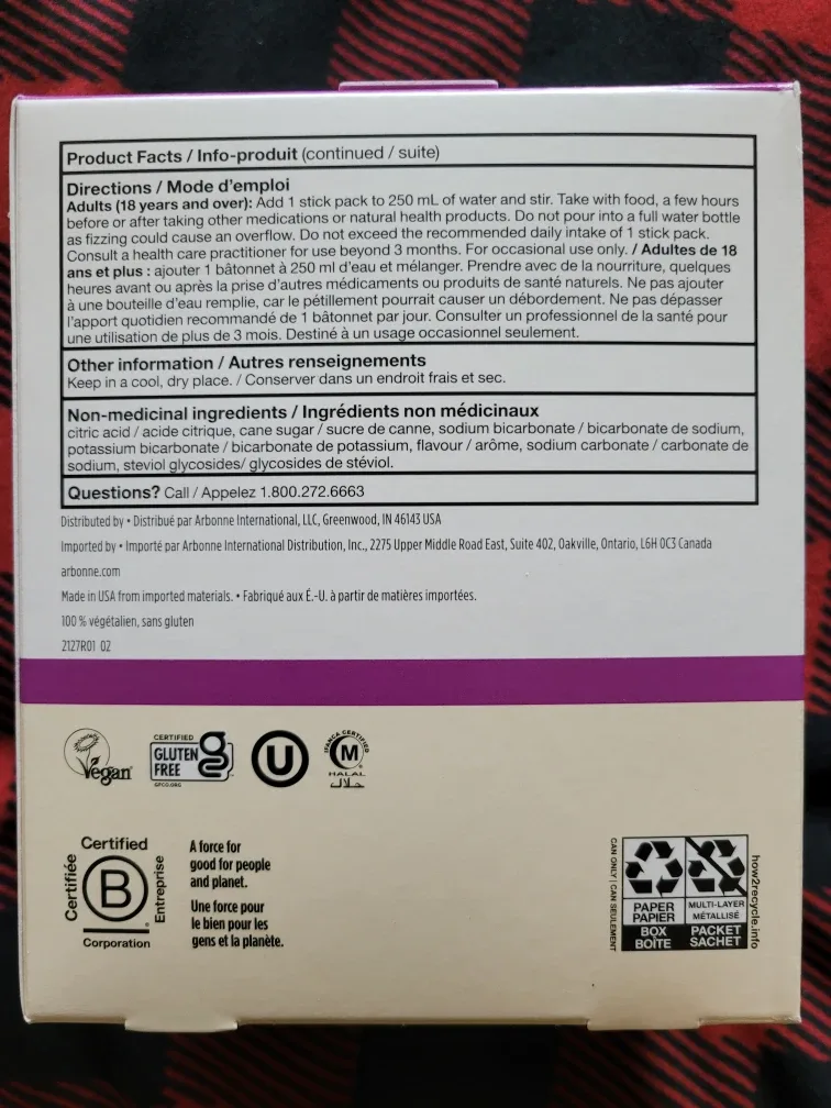 Arbonne Immunity Fizz Vitamin C Sticks - Rosemary Fig image indicator(5)