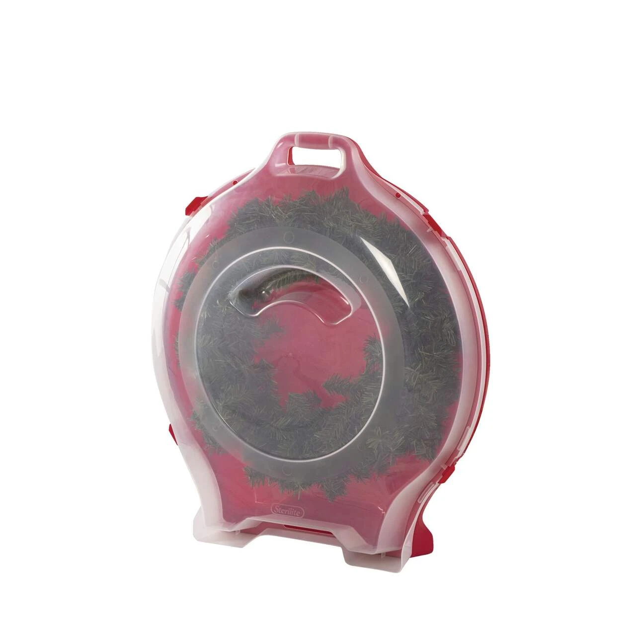 Christmas Wreath Storage Box with Lid, Red - photo 3