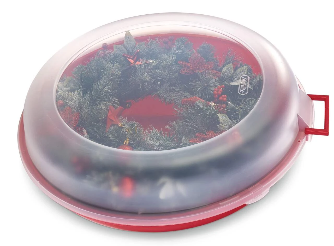 Christmas Wreath Storage Box with Lid, Red - photo 4