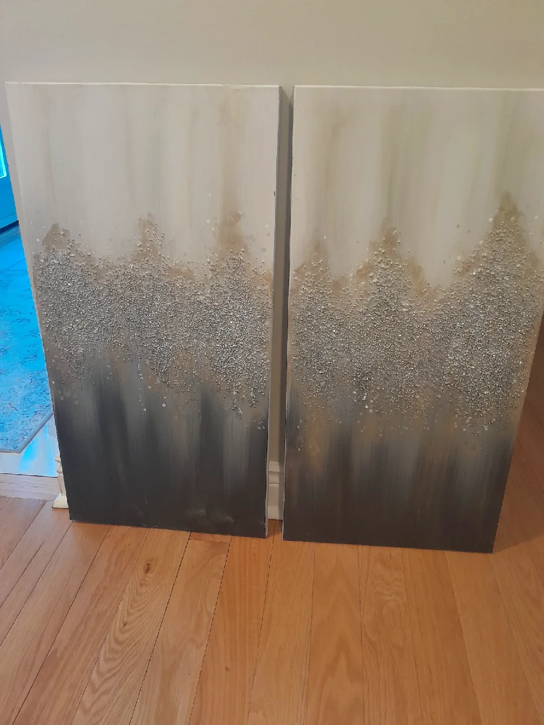 Set of Two Abstract Wall Art Canvases