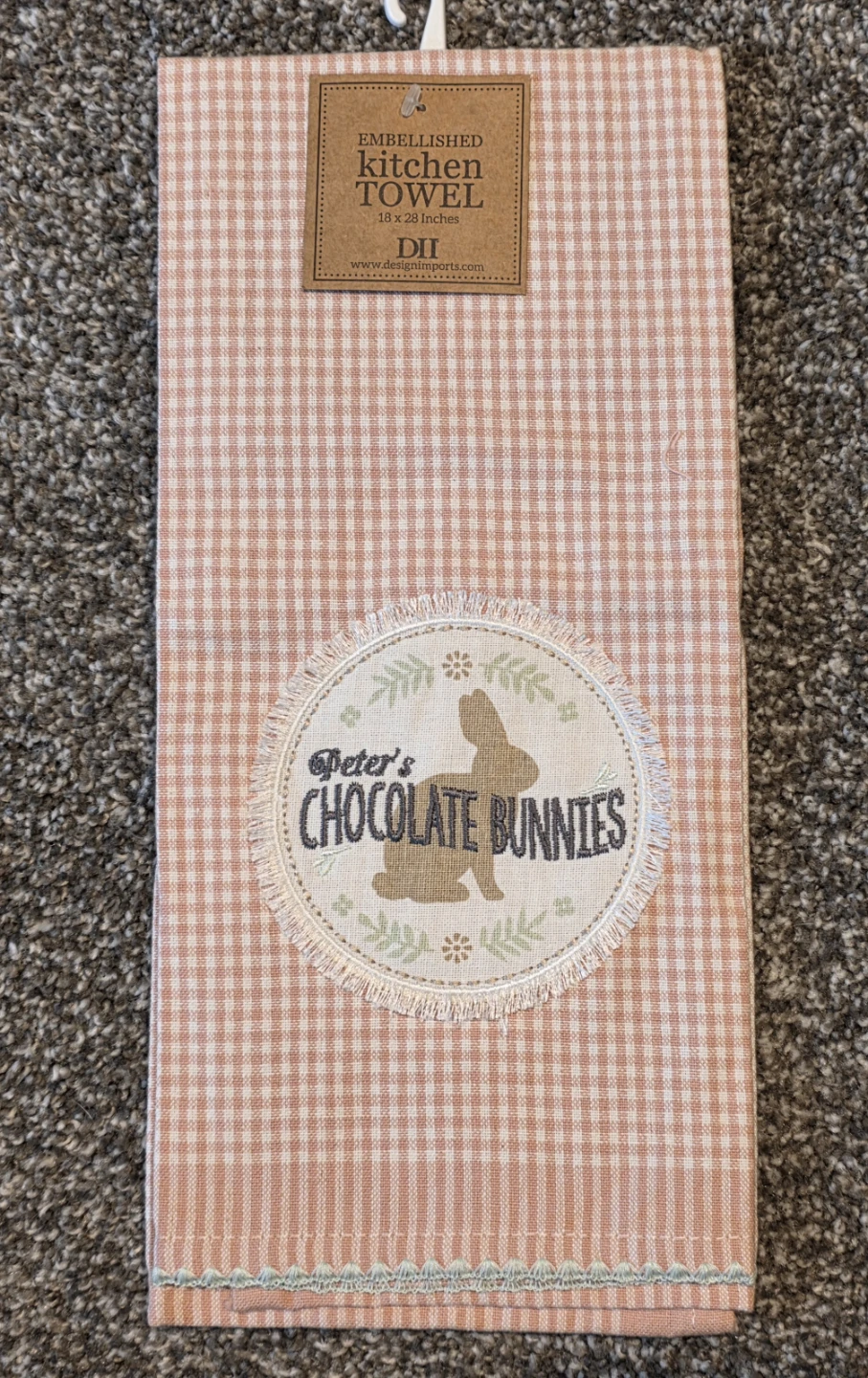 DII Embellished Kitchen Towel - Peter's Chocolate Bunnies