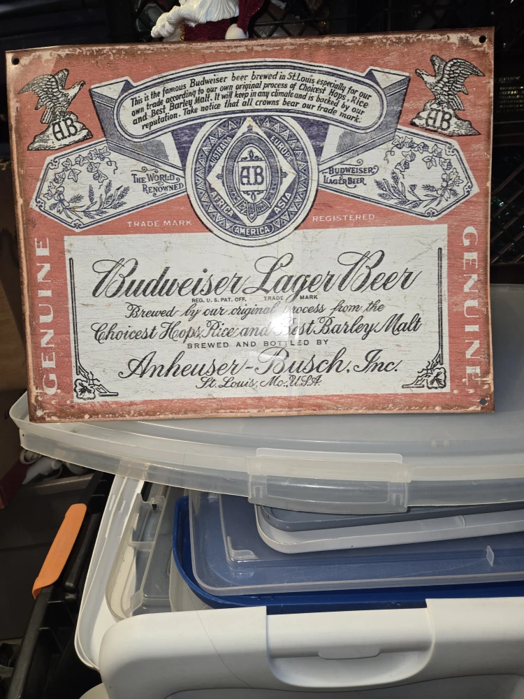 Vintage Budweiser Lager Beer Sign