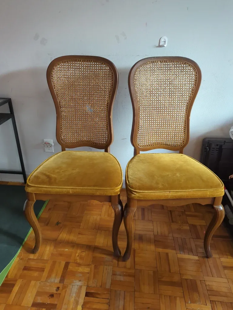 Pair of Vintage Cane Back Chairs