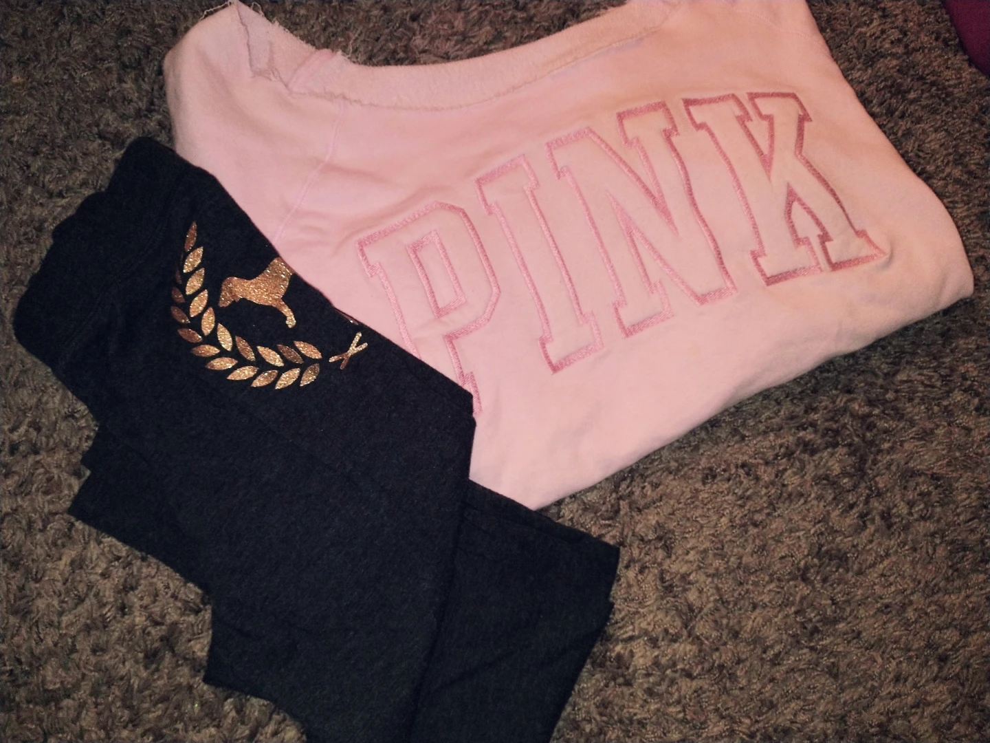 PINK Victoria's Secret Medium Sweatshirt & Small Leggings Set
