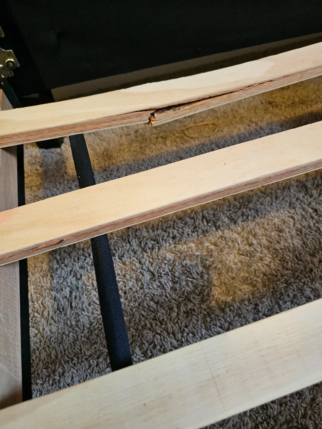 Black Faux Leather Queen Bed Frame & mattress image indicator(5)