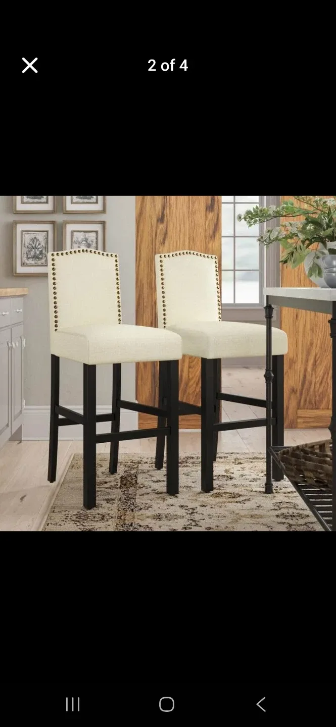 Solid wood Bar Height Cushioned Stools image indicator(3)