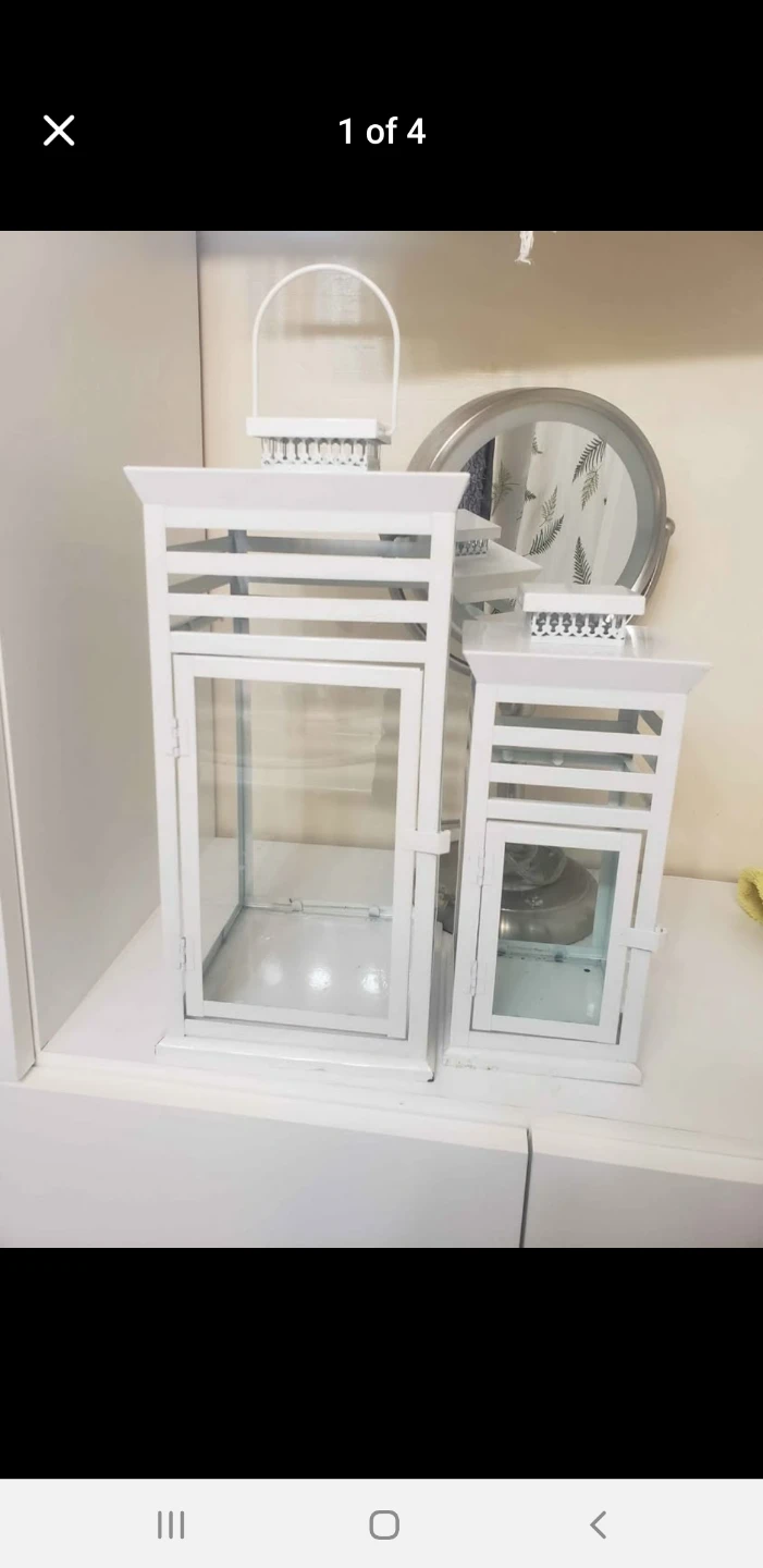 White Decorative Lanterns - Set of 2