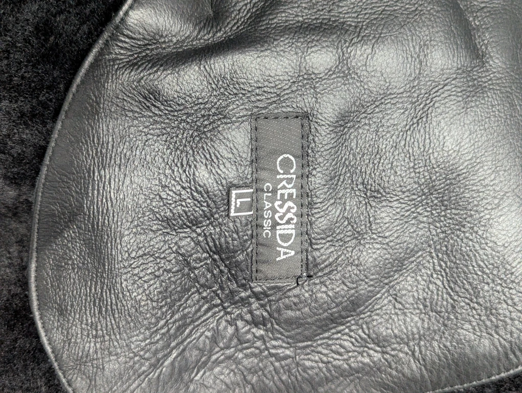 Cressida Classic Black genuine Leather fur Coat - Size L - photo 5