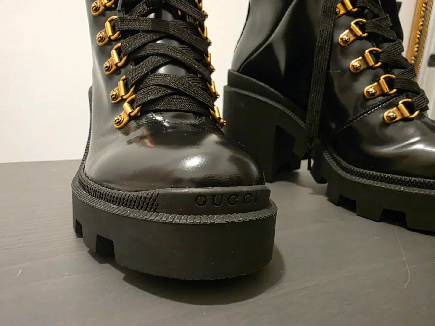 Gucci Steam punk Leather boots 8 1/2 image indicator(4)