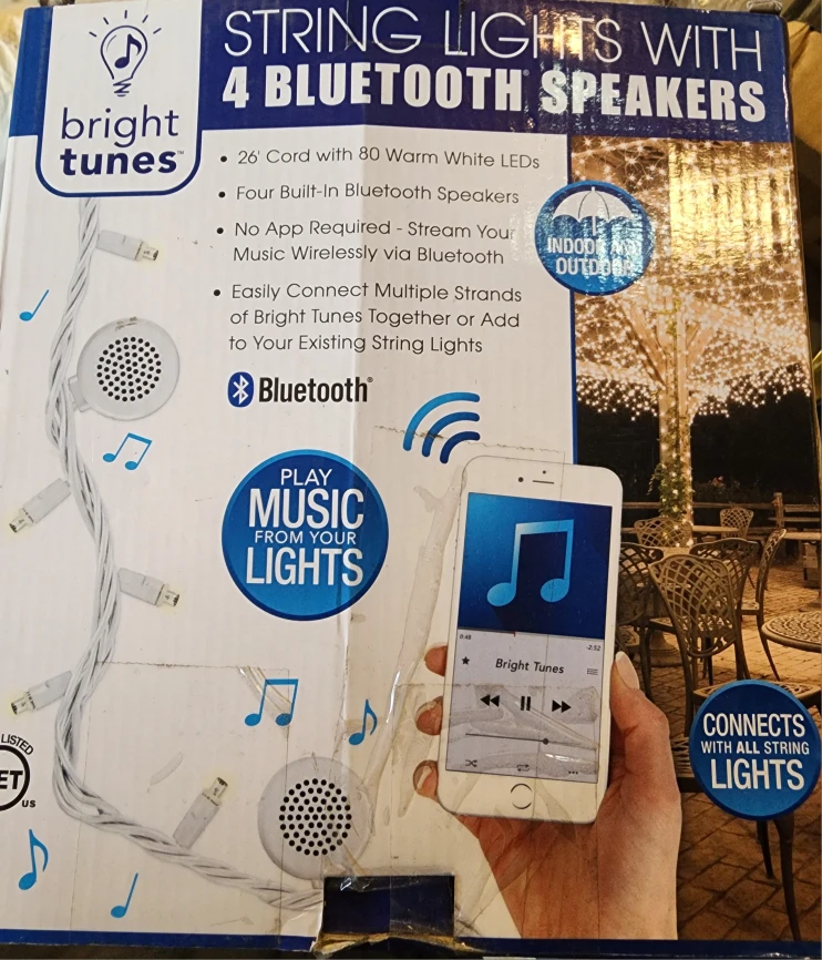 New  Bright Tunes String Lights with Bluetooth Speakers