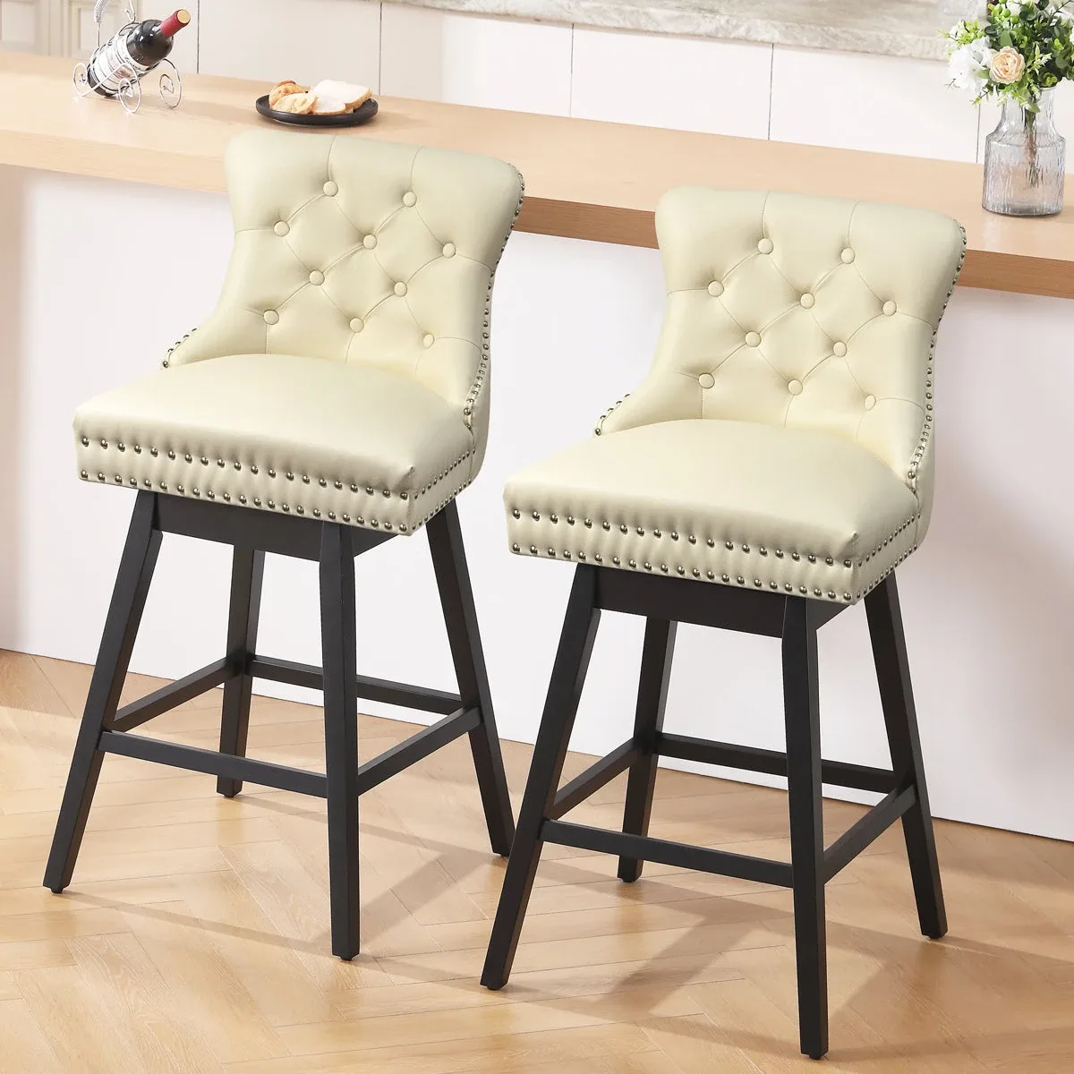 Lark Manor Timm Swivel Stools (Set of 2)