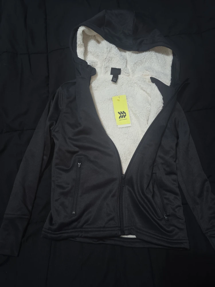 All in Motion Black Sherpa Lined Hoodie Size S (6/7)