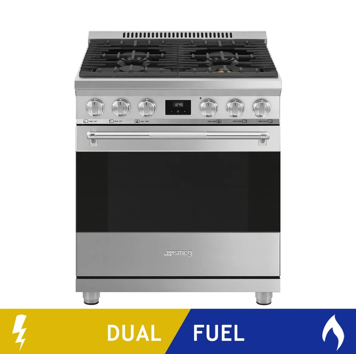 NEW Smeg 30" Dual Fuel Range True Convection Professional Stove