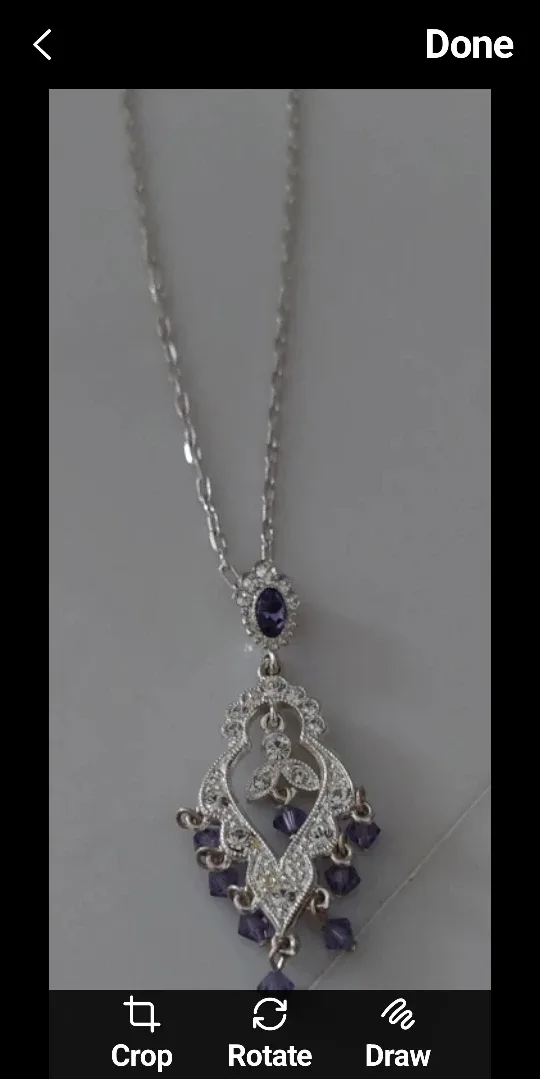 Silver Tone Necklace with Purple Accents image indicator(3)