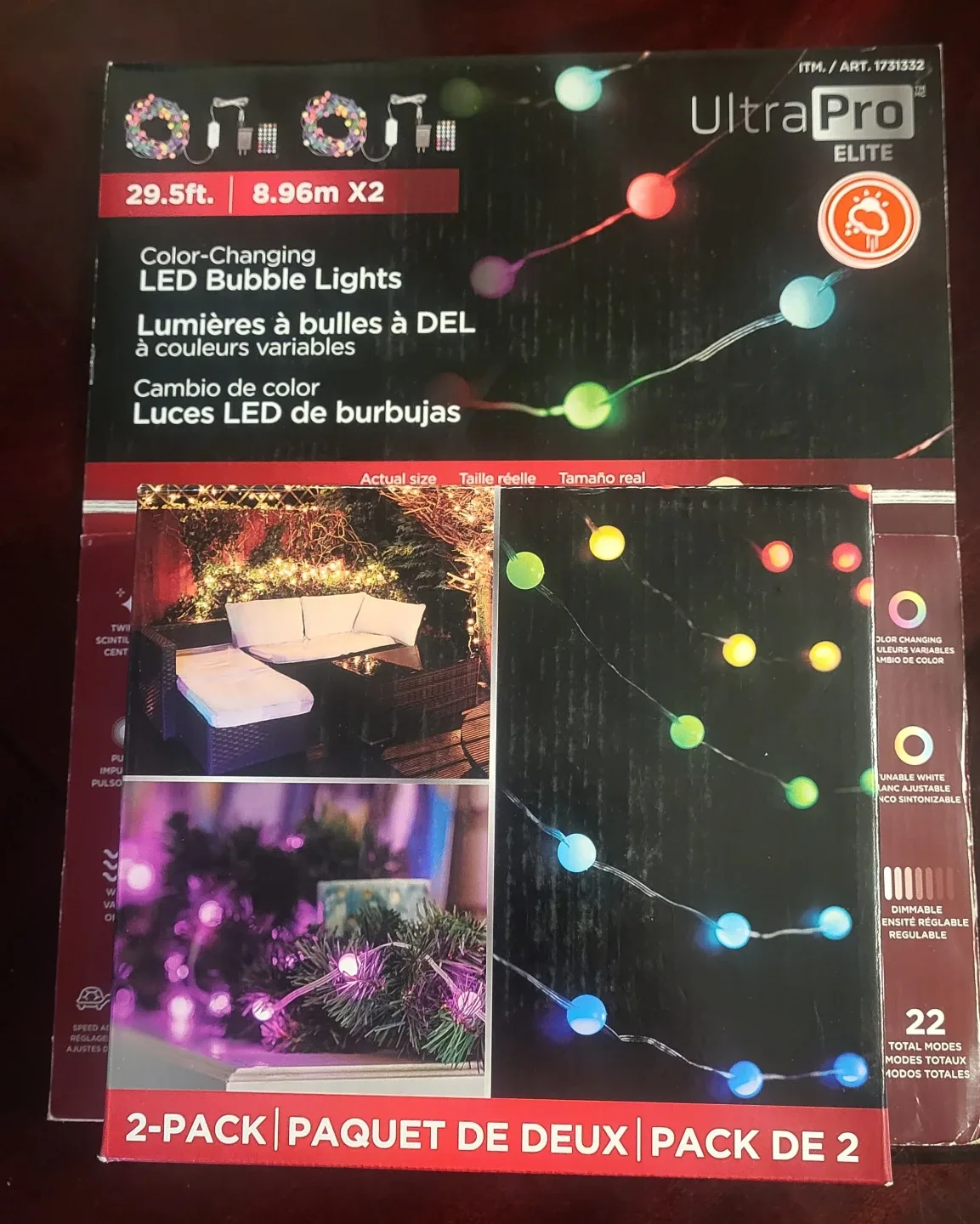 UltraPro Elite Color-Changing LED Bubble Lights - 2 Pack