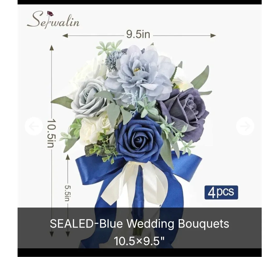 New Serwalin Blue Wedding Bouquets - Set of 4 image indicator(3)