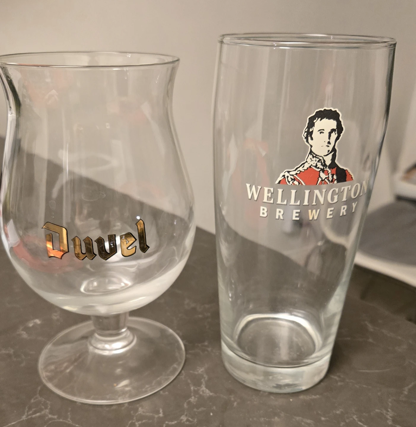 Duvel & Wellington Brewery Glasses
