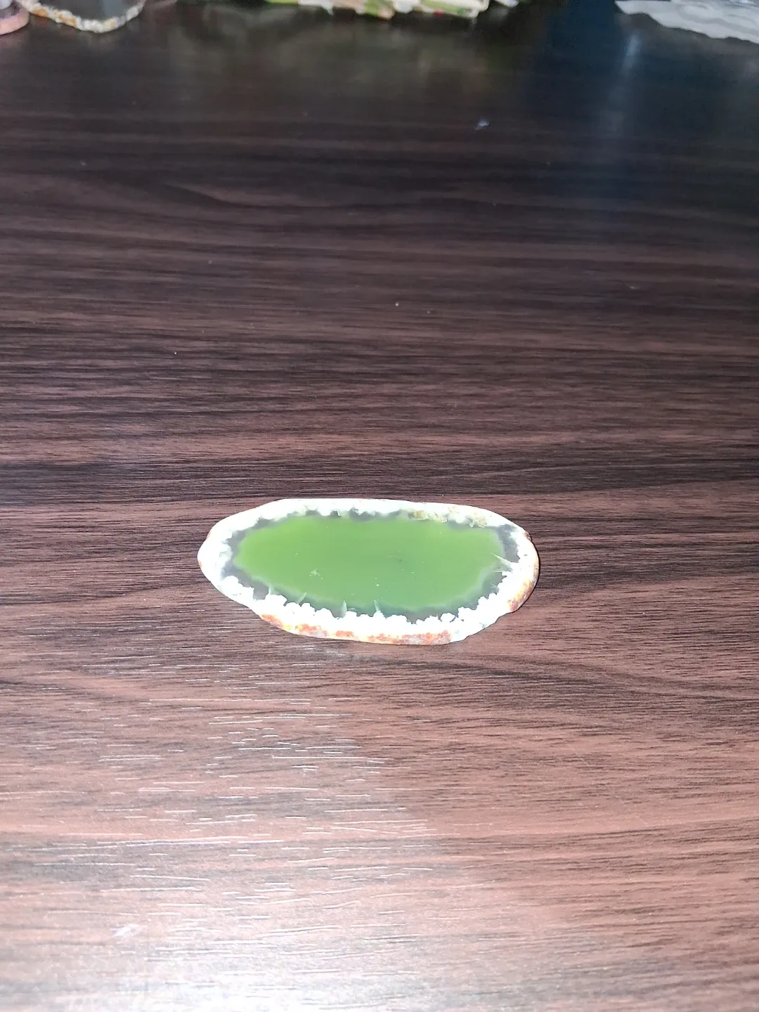 Green Chalcedony Stone Approx 2 Inches by 1 Inch