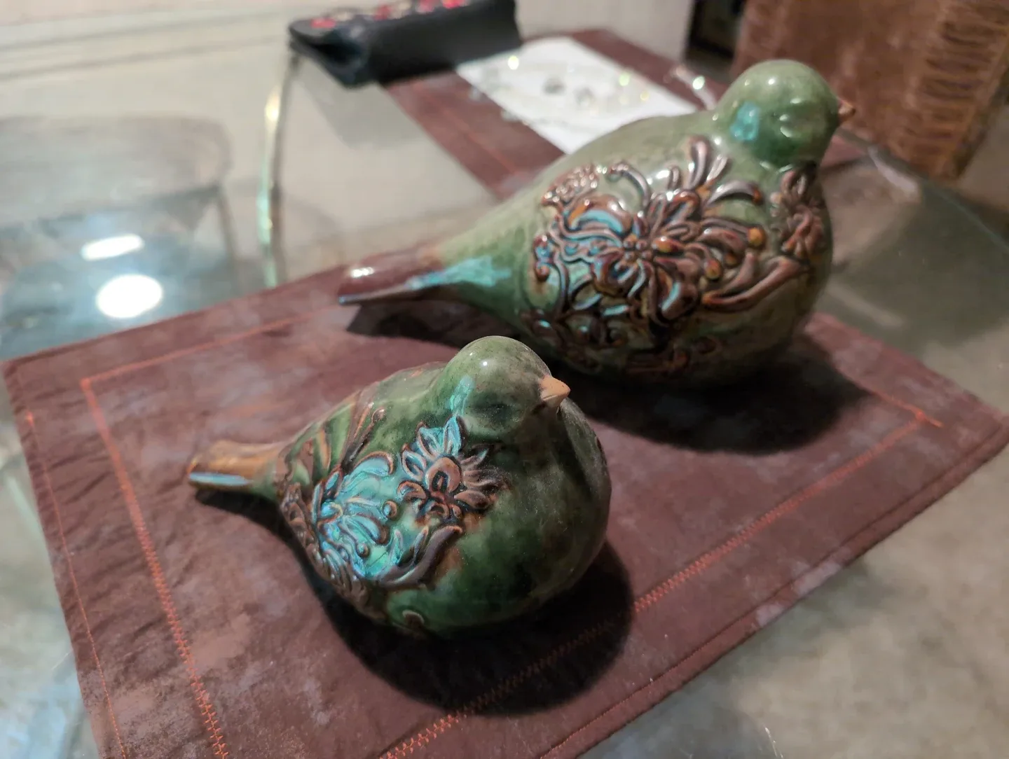 Ceramic Bird Figurines - Set of 2