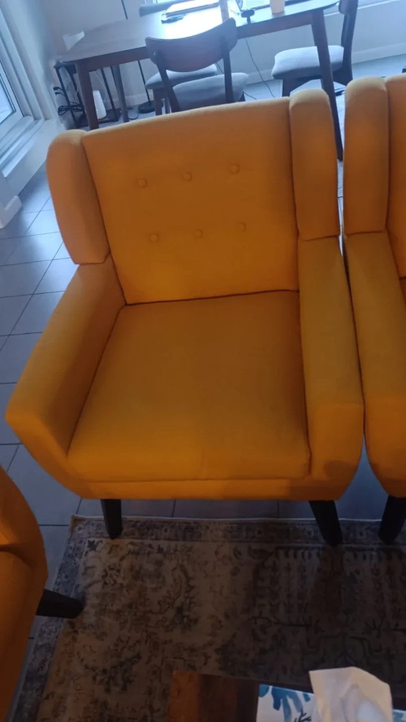 Yellow Tufted Sofa 3 piece living room set image indicator(6)