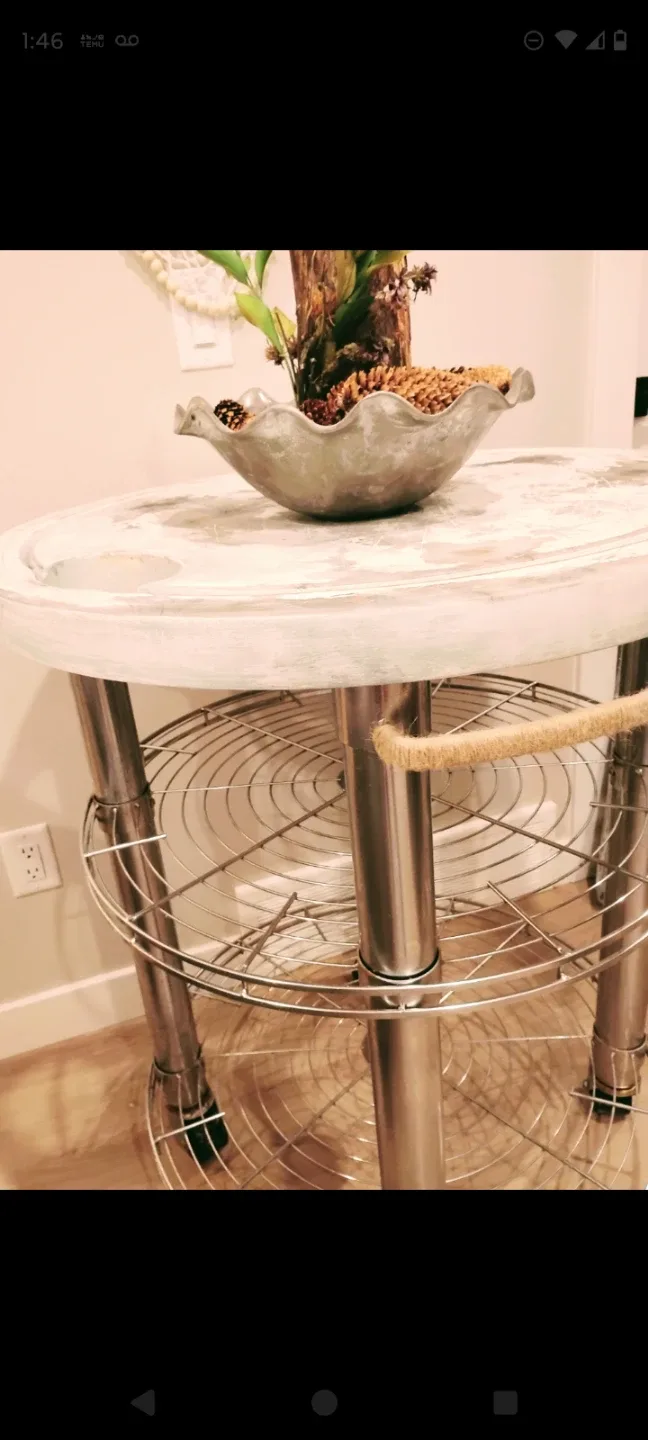 Round Side Table with Shelves kitchen island