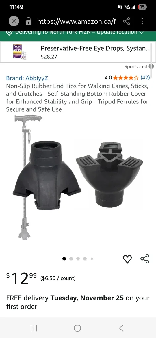 Walking Stick Cane Crutch Pad Rubber end, NEW 19 mm