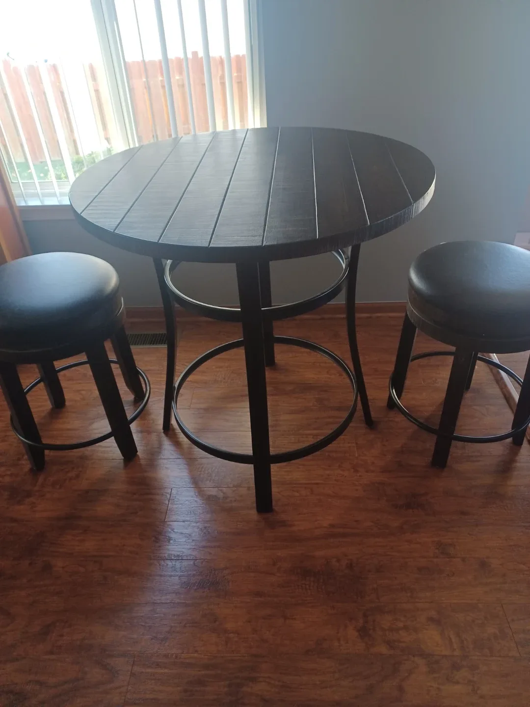 Round Pub Table with Two Stools