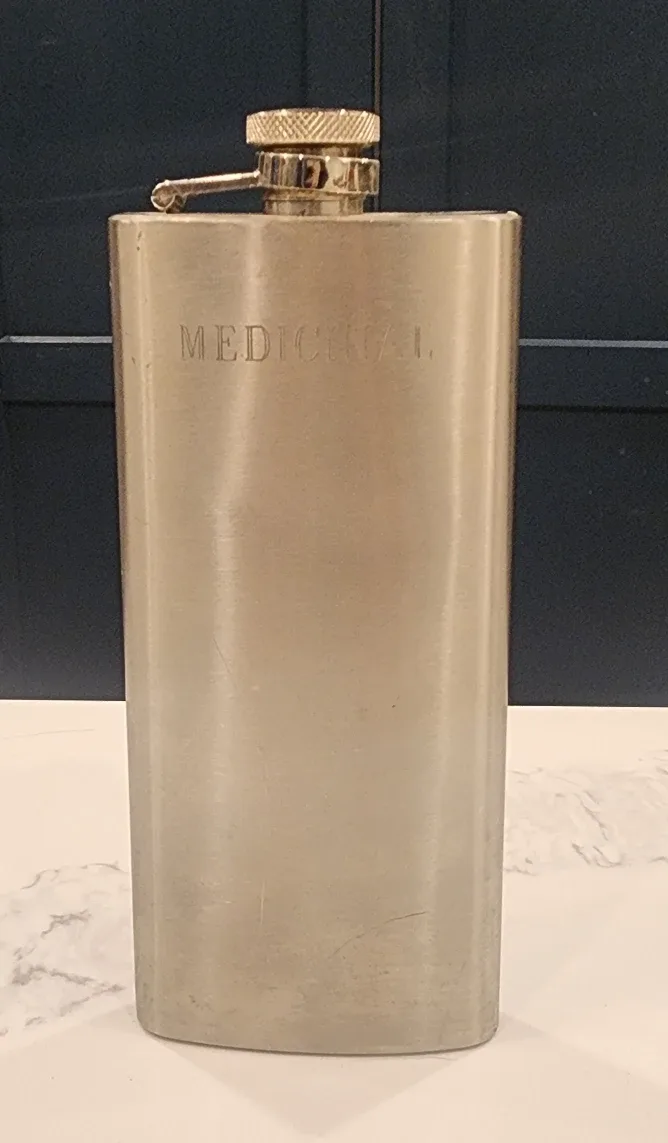 Vintage Stainless Steel Medicinal Flask image indicator(2)