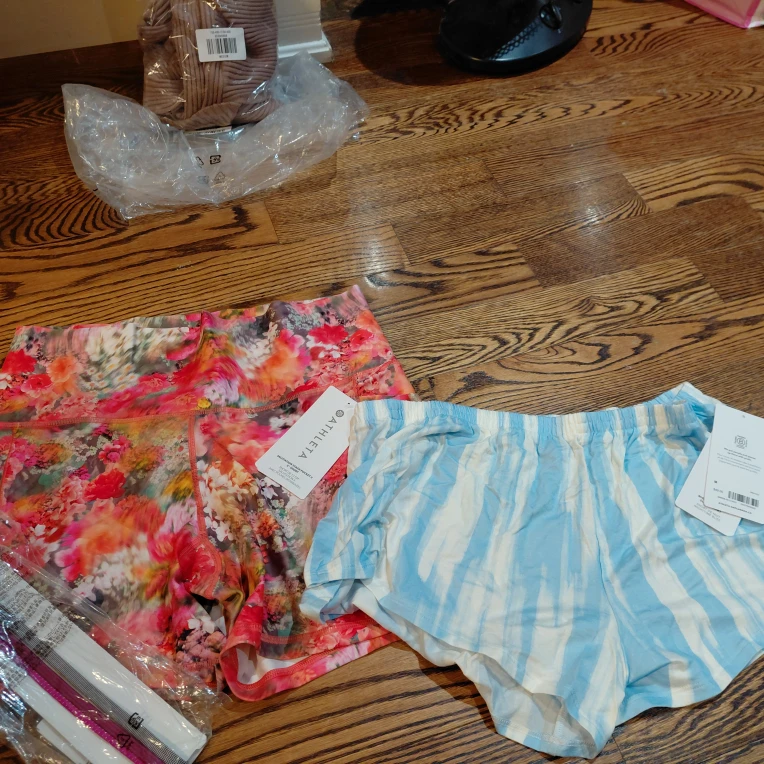 Athleta Shorts-Floral and sleep shorts striped and headband NEW